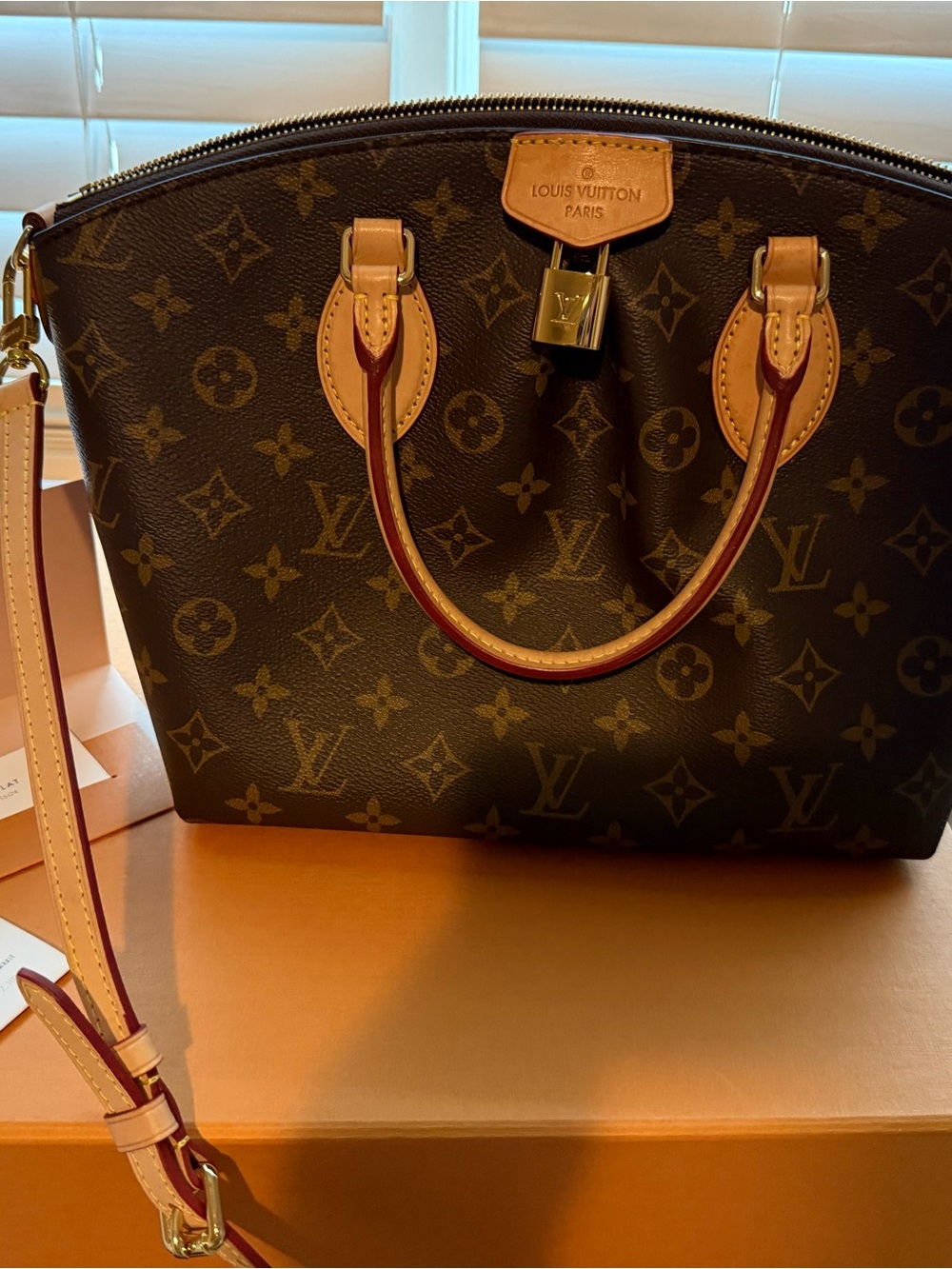Louis Vuitton Brown Monogram Satchel with Natural Vachetta Trim